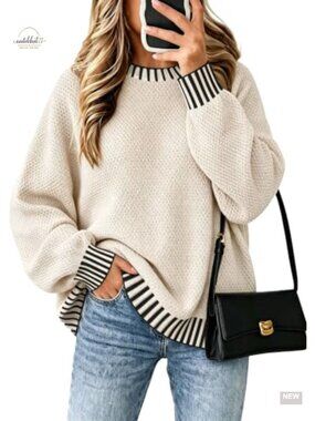 Oversized Batwing Sleeve Tunic Sweater Knitted Pullover Jumper